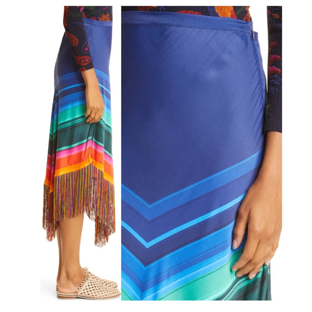 🎄 FARM Rio Rainbow Macaws Scarf Midi Skirt - Picture 6 of 15